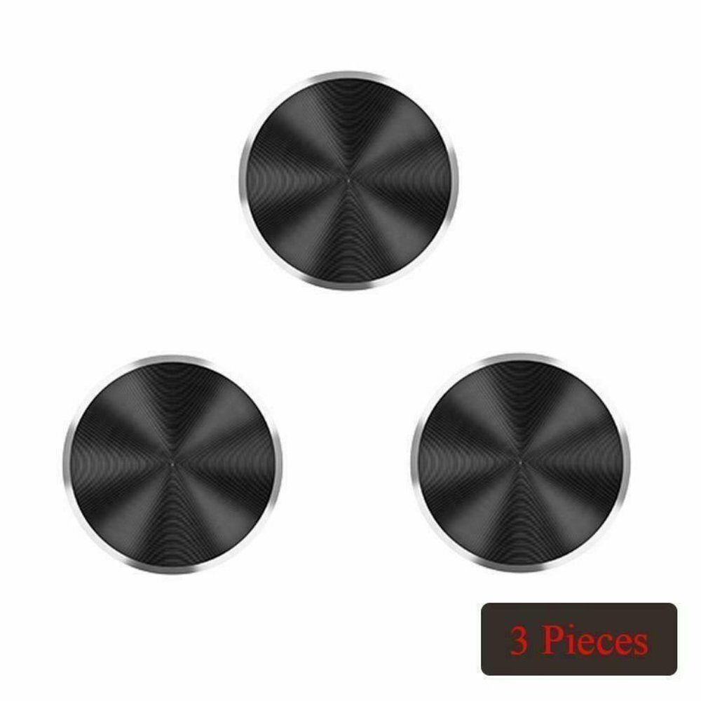 Universal Black Plated Iron Magnetic Stickers Car Phone Holder Disk Mount 3 ea